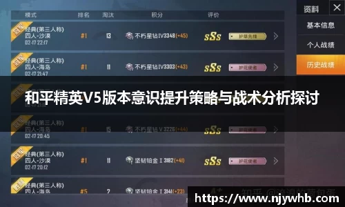 和平精英V5版本意识提升策略与战术分析探讨