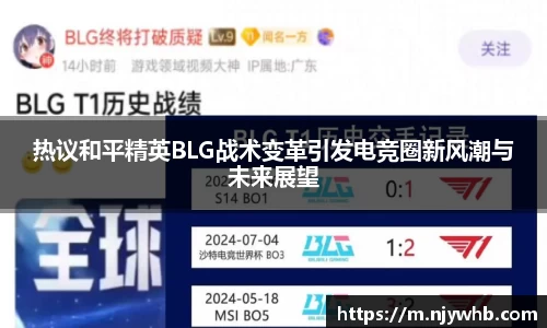 热议和平精英BLG战术变革引发电竞圈新风潮与未来展望
