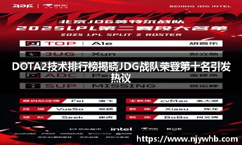 DOTA2技术排行榜揭晓JDG战队荣登第十名引发热议