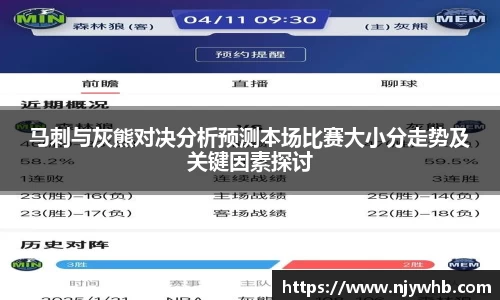马刺与灰熊对决分析预测本场比赛大小分走势及关键因素探讨